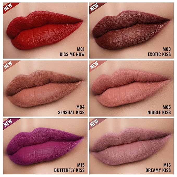 Oulac Matte Liquid Purple Lipstick for Women, Dark Violet Long Lasting Lipstick, Waterproof Lip Stain, No Transfer, Creamy High Pigmented Formula with Vitamin E, Vegan & Cruelty-Free M15