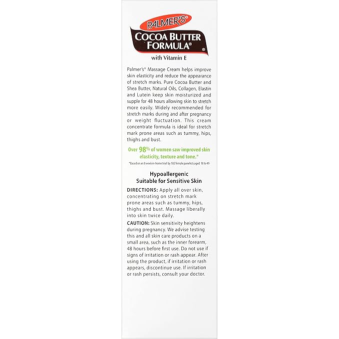 Palmer's Cocoa Butter Formula Massage Cream for Stretch Marks and Pregnancy Skin Care, 4.4 Ounces (Pack of 2)