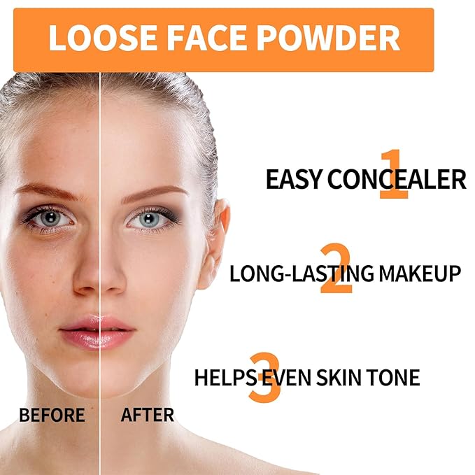 Mineral Sunscreen Setting Powder, Mineral Brush Setting Face Powder Makeup SPF 35 PA Oil Control Natural Matte Finish, Lightweight Breathable Concealer Brush Powder (Translucet, 8g)