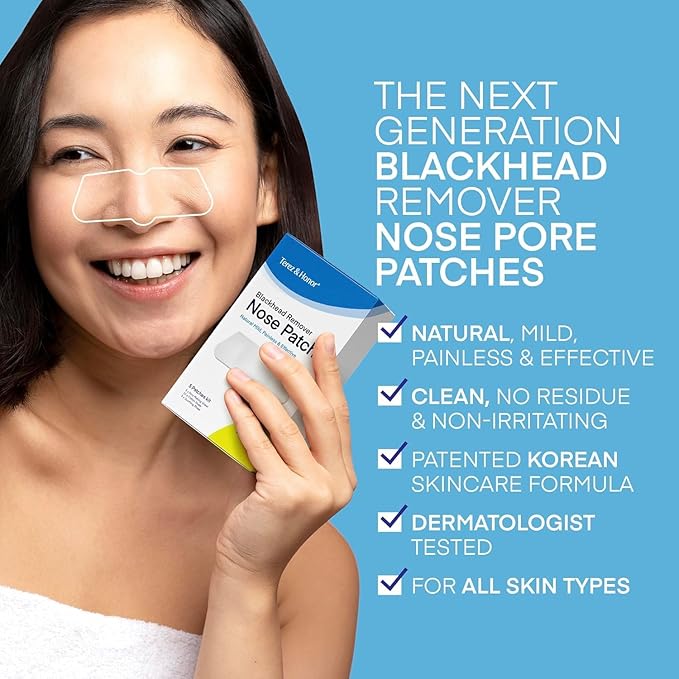TEREZ & HONOR Korean Melting Pore Strips Blackhead Remover 5 Kits - Sebum Softener, Pore Minimizer Strips - Hypoallergenic Tested, 3-Step Pore Refining Sets