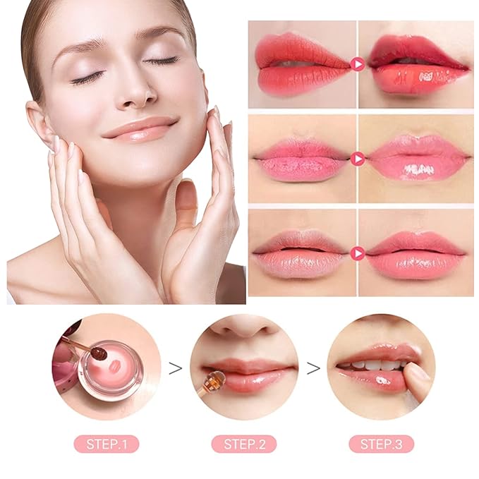 Bee Lip Balm Lip Balm Honey Pot, Strawberry Sleeping Lip Mask,Moisturizing Lip Balm with Stick,Hydrating & Prevention Dry and Cracked Lip Scrubs Exfoliator Lip Wrinkle Skin Care Products(Strawberry)
