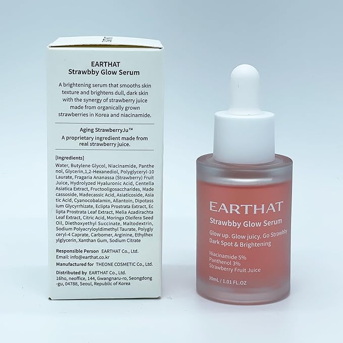 Niacinamide Serum Dark Spot Corrector with Fermented Strawberry Juice – Hydrating Brightening Face for Women, Korean Glass Skin Skincare with Sebum Control, Radiance, Blemish Correction