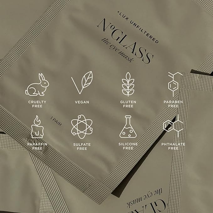 '+ Lux Unfiltered Cooling Under Eye Patches - Anti-Slip Caffeine Infused Korean Eye Mask - Reduces Puffiness, Brightens, & Hydrates Skin - Fragrance Free, Vegan, & Cruelty Free - 10 Count