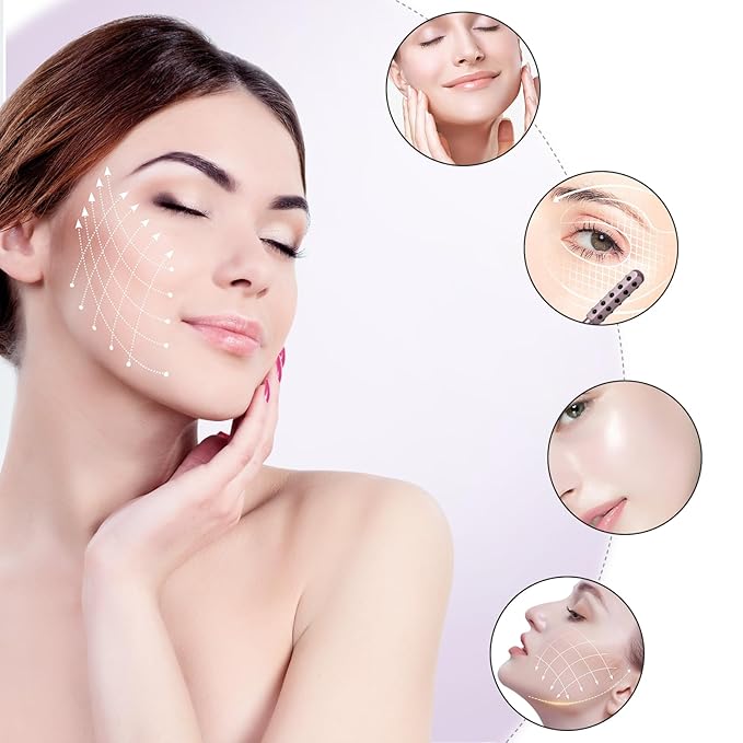 Germanium Beauty Stone Roller for Uplifting Face Massager Roller (Rose Gold)