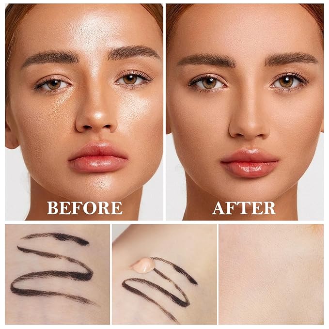 2pcs Liquid Concealer Set with Brush,Full Cover,Concealer Wand with Matte Finish,Corrects,Covers,Long Wear Up to 24hr