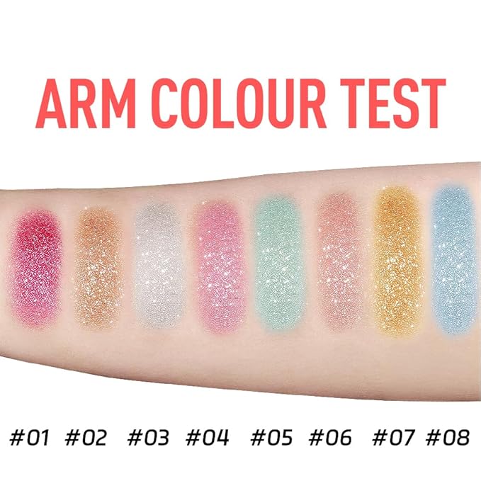 Glitter Body Highlighter Powder Body Shimmer Sparkle Face Brightening Highlighter Powder for Face Eyes Body Glow Makeup With sponge head(07#)