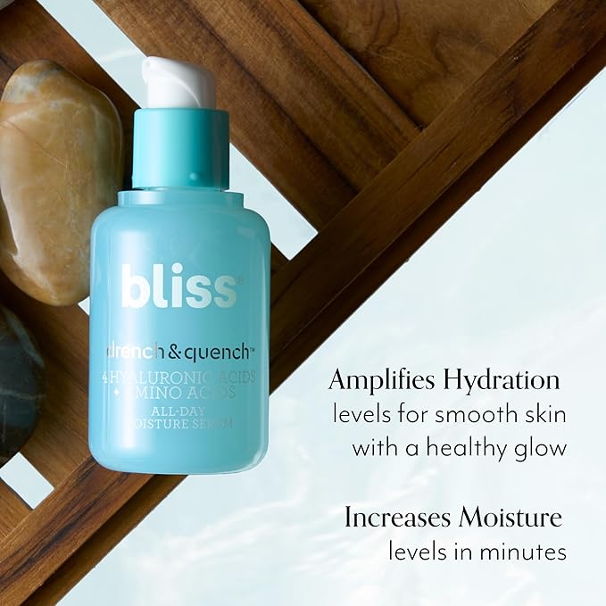 Bliss Skincare Serums Collection – Brightening, Hydrating, Clarifying & Anti-Aging Face Serums for All Skin Types, Vegan & Cruelty-Free (1 Fl Oz, 06 - Hyaluronic Acid Super Serum)