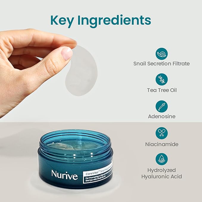 Under Eye Patches for Dark Circles | Korean Under Eye Patches & Puffy Eye Patches | Moisturizing Dark Circles Under Eye Treatment Skincare Snail Mucin Eye Patches & Dark Eyes Circle Treatment