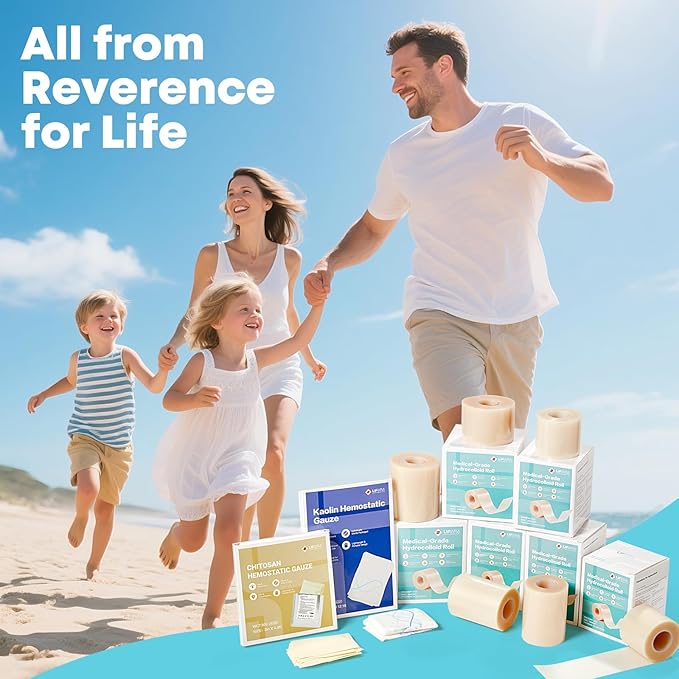 LIFARA Hydrocolloid Roll for Wound Care - Cut-to-Size, Extra Large Hydrocolloid Patch Bandages with Self-Adhesive, Ultra Absorbent, Flexible & Waterproof, First Aid Kit Essential (2in*16ft)