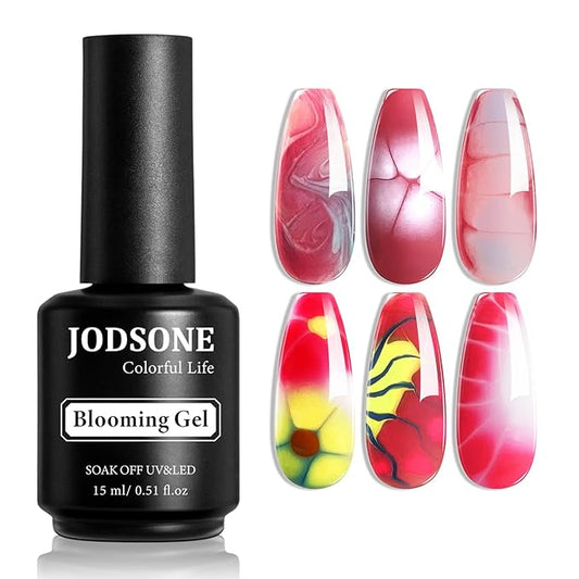 JODSONE Blooming Clear Gel Nail Polish, 15ml for Spreading & Watercolor Effects, Floral Nail Art Design, U V & LED Cure, Light Up Your Nail Life