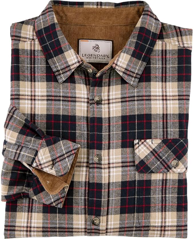 Legendary Whitetails Men's Flannel Shirt Long Sleeve Button Down 100% Cotton