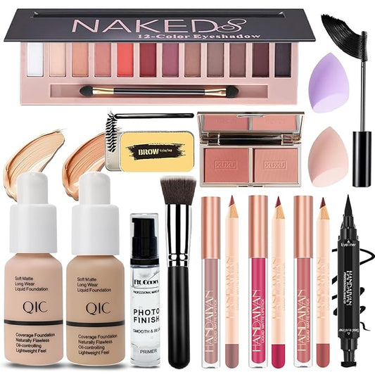 Makeup Kit - Makeup Set for Women - Full Kit Make Up Kits for Girls, Teens, Beginners, with Cosmetic Bag for Travel,Commute,Working