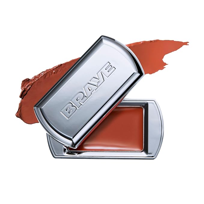BRAYE Lipsleek Lip Balm, Monochromatic Cream Blush 2-in-1 Face Makeup, Hydrating & Mood Buildable, Vegan + Cruelty-Free Glow for Cheeks l 02 Rorty