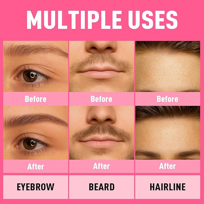 Dual Ended Microblading Eyebrow Pen - 2 in 1 Liquid Eyebrow Pencil with Brow-Fection Angled Brush & Precise Detail Brush-Tip, Shapes & Fills Hair-Like Brows, Lasts All-Day, Black Brown