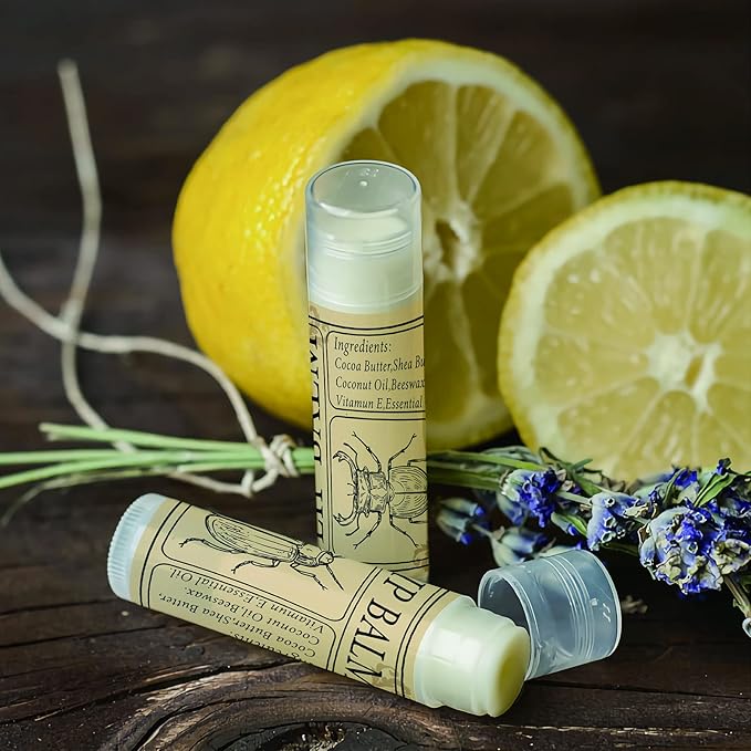 CRASPIRE Lip Balm Labels 80pcs Homemade Lip Balm Labels 2” Clear Lip Balm Labels for Tubes Printable Waterproof Lip Balm Stickers Labels for Lip Balm Handcream Candle Container(Insect-Brown)