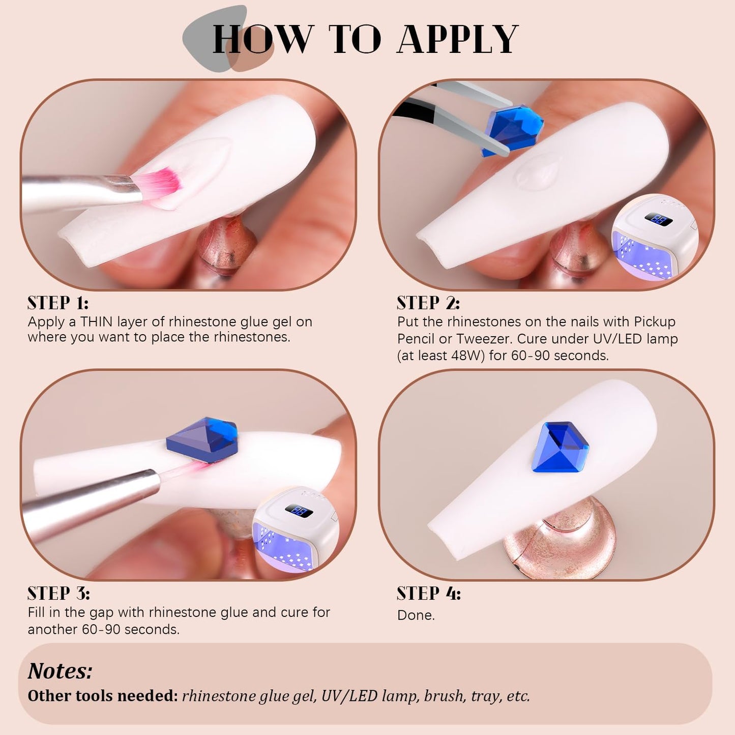 2060Pcs Royal Blue Glass Nail Rhinestones 60Pcs Multi Shapes Flatback Nail Gems + 2000Pcs 1.5-4mm Round Crystal, Manicure Nail Charms Diamond Gemstones for Acrylic Nails Decoration