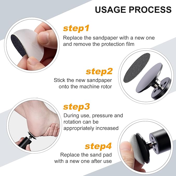 Electric Foot Callus Remover, Adjustable Speed Rechargeable Foot Sander Pedicure Tools for Feet Dead Skin with Sandpaper Disk and Nail Drill Bits,Equipped with Digital Display(Obsidian)