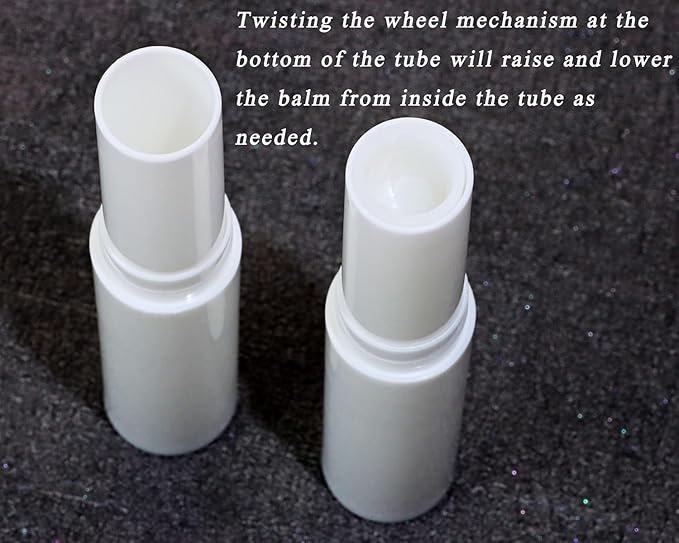 0.14oz Empty Flavored Lip Balm Container Tubes Plastic Homemade Moisturizing Lip Stick with Caps Bulk Fit for Women Adult DIY Making Supplies, 25 Count (White)