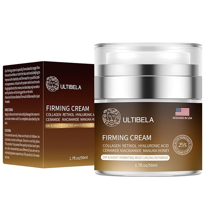 Tighten and Lift Neck Cream, Deep Hydration Neck Firming Cream with Retinol, Collagen & Honey Anti-Aging & Wrinkle Moisturizer for Face, Neck & Décolleté Women & Men 1.7 Fl Oz