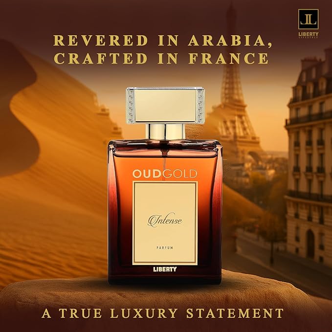 Liberty Luxury OudGold Intense French Parfum for Men – Woody Fragrance for men, Bold and Long Lasting Scent for Confidence and Prestige, Perfume for mens,arabic Parfum,Gift for men, 100ml