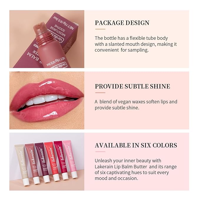 Lip Butter Balm, Day/Night Hydrating Lip Mask, Moisturizing Lip Balm Butter, Ultra-Nourishing Lip Care Moisturizer, Lip Butter Gloss Shine Lip Glow Oil Makeup#3 Brown Sugar