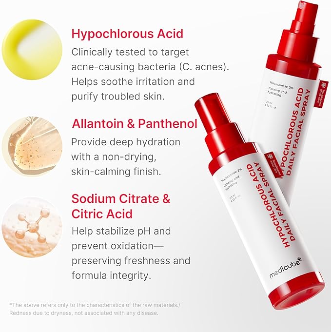 medicube Power Soothing Spray | Hypochlorous Acid Spray For All Skin Types, Delicate Skin | Daily Skin Solution & Post-Sun Care | HOCI Facial Mist for Soothing & Calming | Korean Skincare | 4.22 fl.oz