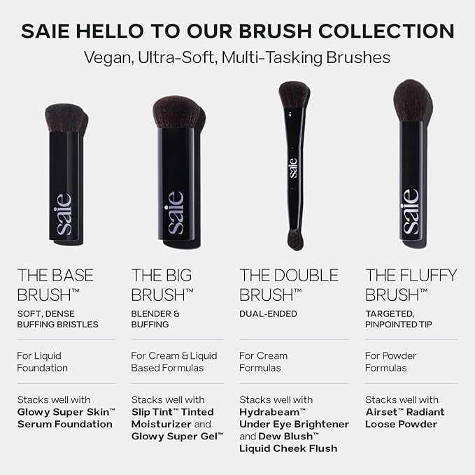 Saie The Big Liquid Foundation Brush - Soft, Multi-Use Makeup Brush for Buffing, Blending & Building - Made with Cruelty-Free, Synthetic Bristles & Creates a Seamless Finish (1 Count)