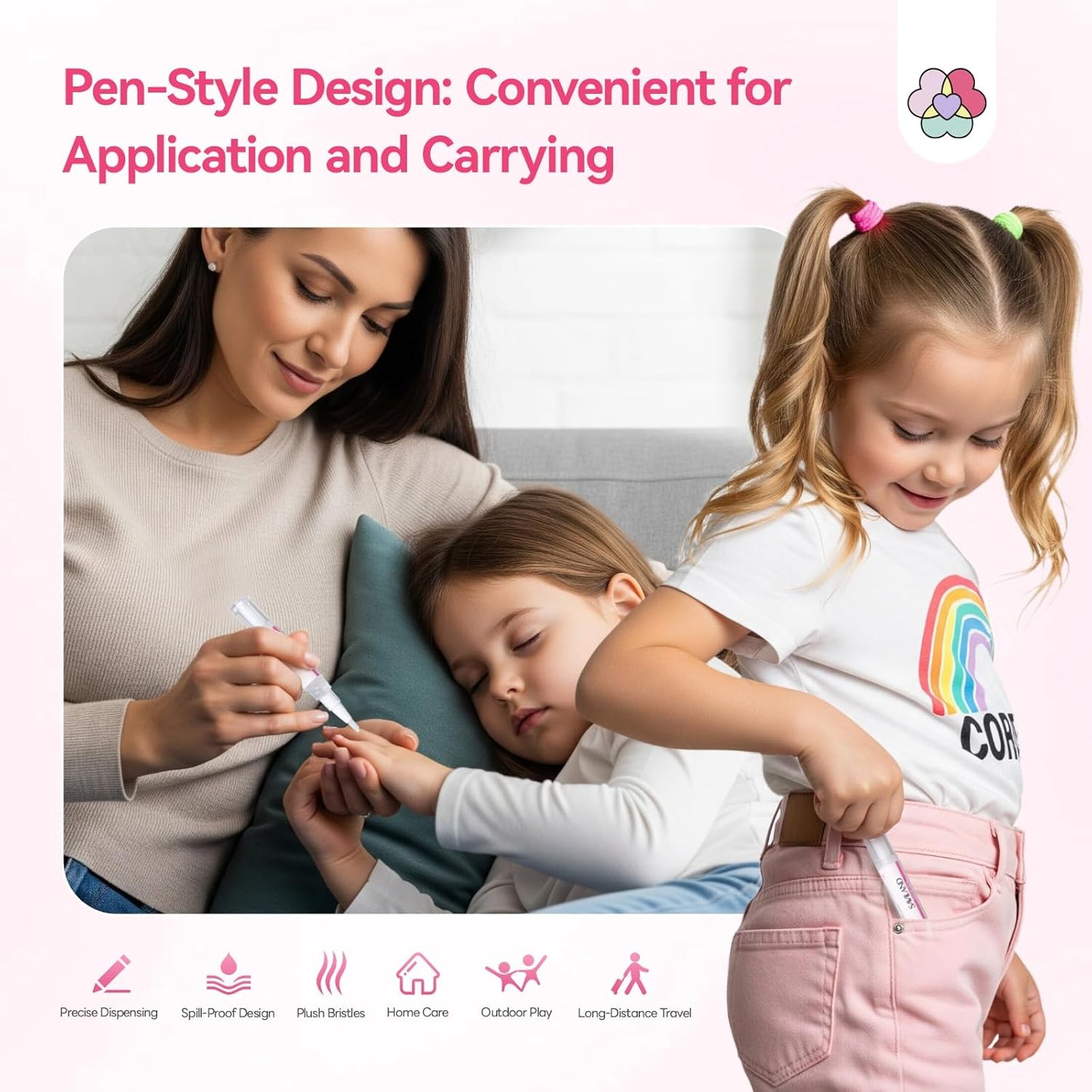 SAVILAND Cuticle Oil Pen for Kids: Plant-Based Nail Oil Pen 8-Hour Long-Lasting Nourishment 2-Hour Soften Tough Hangnails Child-friendly Cuticle Oil for Nails Gentle Nail Care for Kids 3-8 (Glamkids)