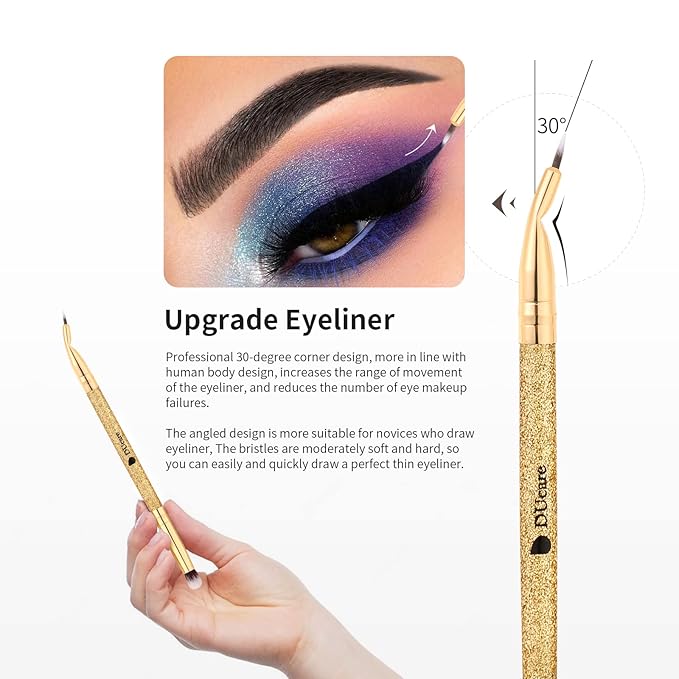 DUcare Eyeshadow Brushes Set Duo End Eye Makeup Brushes Professional Eyeshadow Brush set 5Pcs Travel Concealer Eyebrow Eyelash Eye Liners Blending