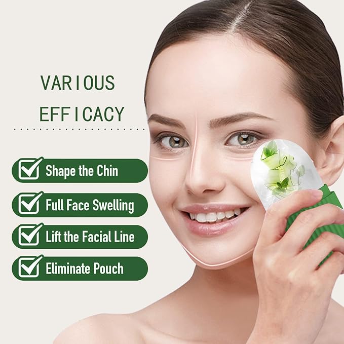 XHJRI Ice Roller Massager for Face, Eyes and Neck - Naturally Condition Skin, De-Puff Eye Bags, Reduce Migraine Pain - Reusable Silicone Ice Mold (Green)