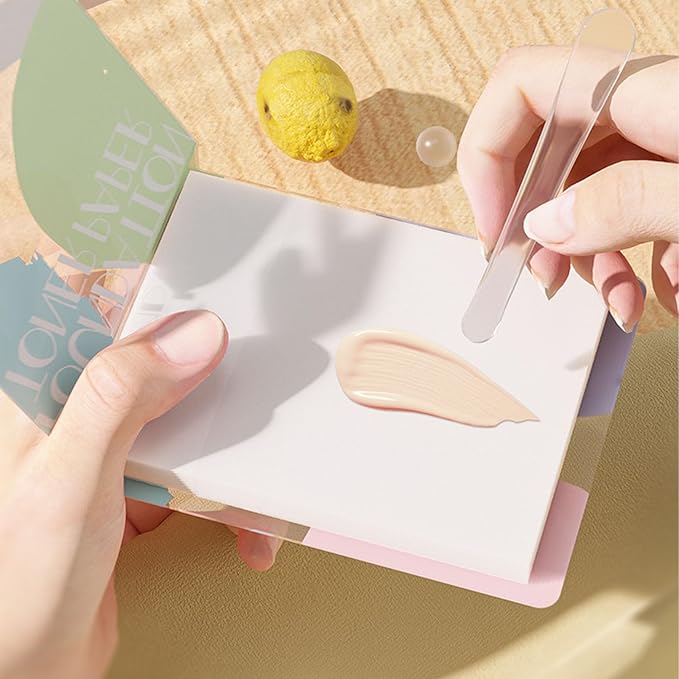 200 Sheets Nail Art Cosmetic Palette Paper Disposable Nail Art Palette Paper Mix Colors for Daily Use