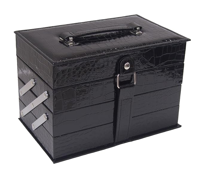 Cameo Matte All-in-one Makeup Kit, Crocodile Leather, Black