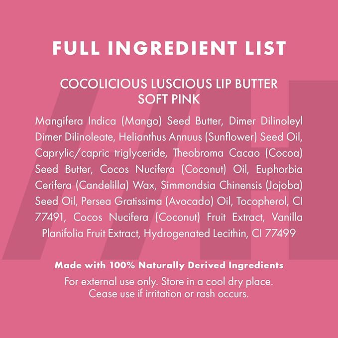 100% Natural Tinted Lip Butter Sleeping Lip Mask Clean Petroleum Free Lip Moisturizer and Conditioner for Dry Lips Intensive Lip Balm and Lip Therapy Skin Care with Mango butter (Light Pink)