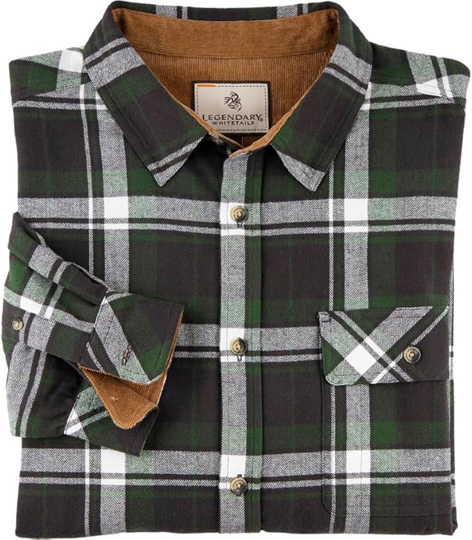 Legendary Whitetails Men's Flannel Shirt Long Sleeve Button Down 100% Cotton