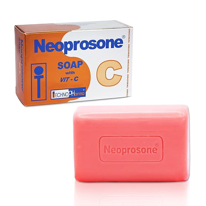 Neoprosone, Skin Brightening Soap | 7oz / 200g | Exfoliating, Cleansing Bar, Helps to Reduce Spots on: Knees, Elbows, Face, Private Areas | For Women and Men, with Vitamin C and Castor Oil