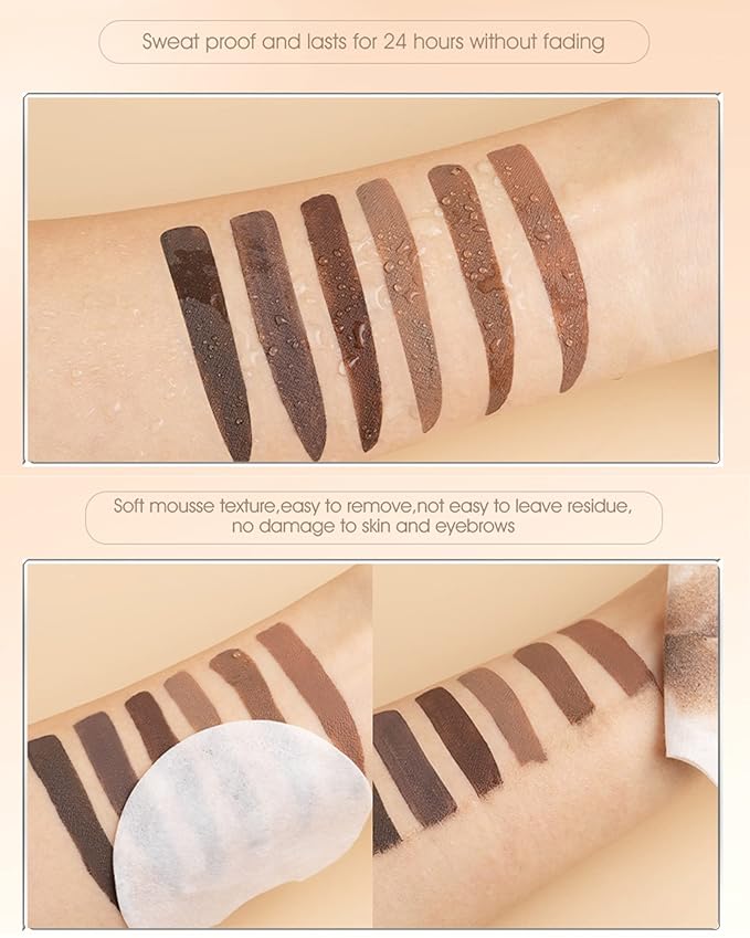 Waterproof Tinted Eyebrow Gel-Long Lasting Smudge-Proof Eyebrow Mascara Tinted Brow Glue,Eye Brow Filler,Volumizing Enhance Brow Mascara With Brow Razor,Women's Day Eye Makeup Gift for Women-06 Ebony