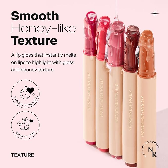 Nature Republic HONEY MELTING LIP (02 FIG) K-BEAUTY, Lip Plumper, Tint, Balm, Korean, Lip Gloss, Cute, Glow