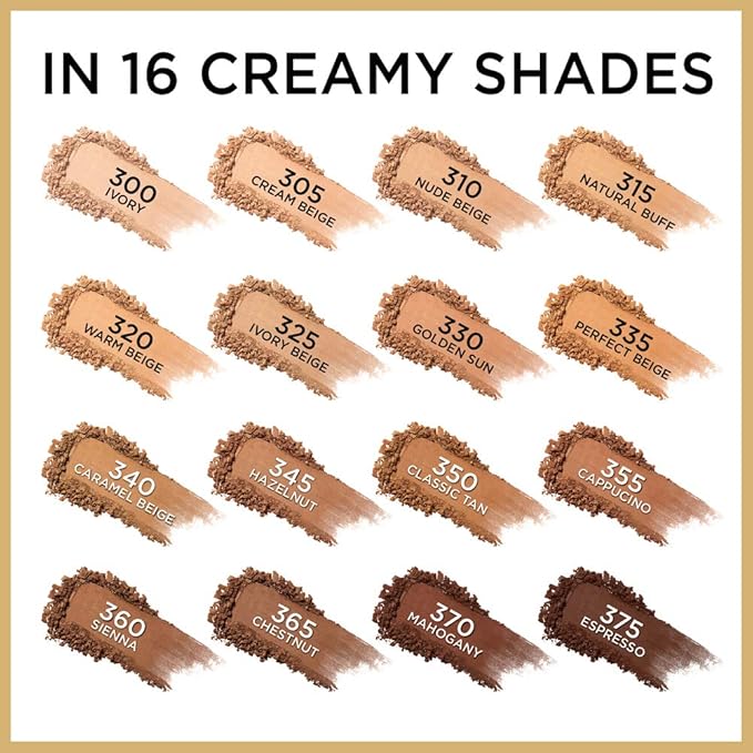 L'Oreal Paris Age Perfect Creamy Powder Foundation Compact, 335 Perfect Beige, 0.31 Ounce