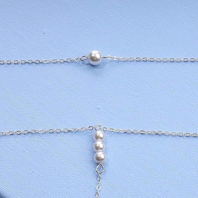 Boho Pearl Back Chain Necklace Gold Backdrop Necklace Body Chain Summer Beach Body Jewelry for Women and Girls Gifts