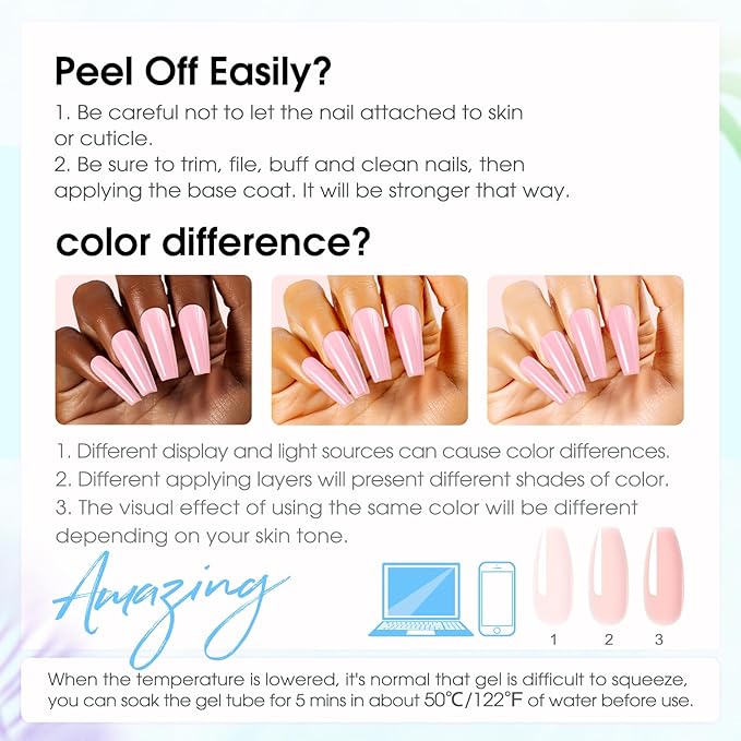 ROSALIND Poly Nail Gel Kit -12 Colors + Nail Art Accessories Kit Summer Neon Poly Nails Gel Kit Starter Kit With Slip Solution Pro Bright Colors Nail Extensions Gel Set with Mini UV Lamp