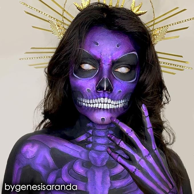 Mehron Makeup Paradise Makeup AQ Refill Size | Stage & Screen, Face & Body Painting, Cosplay, Halloween | Water Activated Face Paint, Body Paint, Cosplay Makeup .25 oz (7 ml) (Metallic Purple)