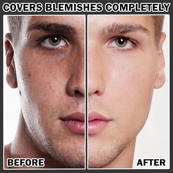 2PCS Men's Moisturizing Concealer Cream,Refreshing & Non-sticky Concealer Face Moisturizer,Mens Makeup Concealer Cream Long Lasting Cream Concealer Foundation Moisturizing Makeup