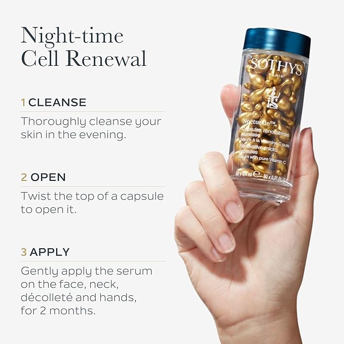 SOTHYS Renovative Micro-Capsules - Vitamin C Serum for Face | Vegan Capsules | Anti-Aging, Dark Spot | Night Treatment | 60 x .01 Fl Oz