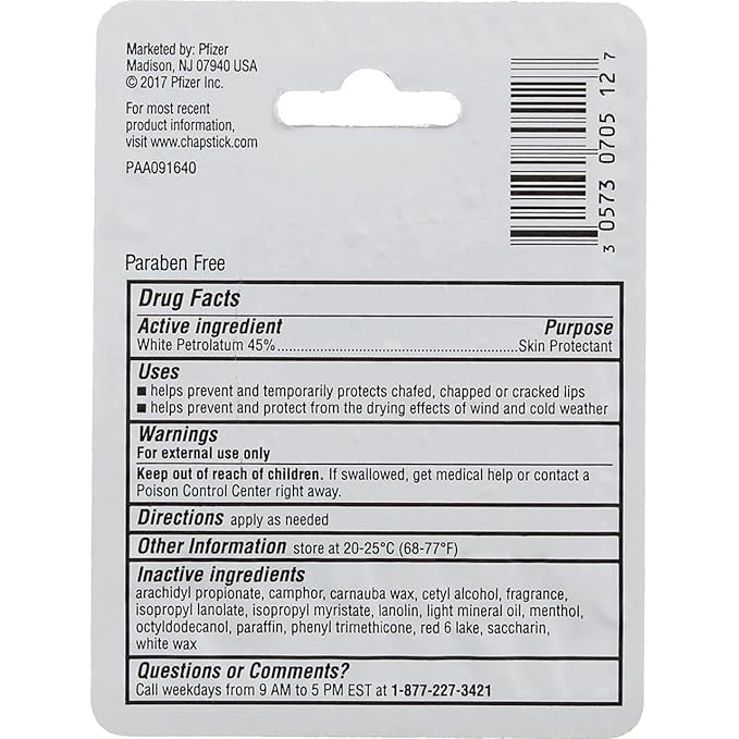 0.15 Oz Cherry Flavor Skin Protectant Flavored Lip Balm Tube (Pack of 4)