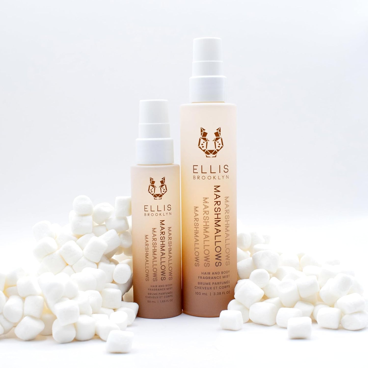 Ellis Brooklyn MARSHMALLOWS Hair And Body Fragrance Mist - Gourmand Perfume Mist with Marshmallow, Caramel Accord, & Milky Musks, Vegan Perfume, Made In The USA, 100ml 3.38 Fl Oz