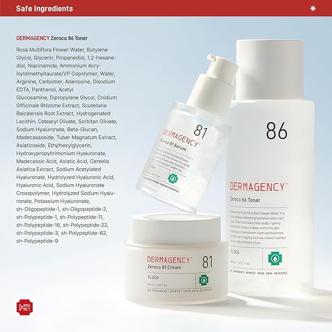 Zeroca 86 Korean Toner for Acne-Prone & Oily Skin – Fast Calming & Soothing for Breakout Relief – Calms Redness & Supports Clear Skin (6.76 fl.oz. 200ml)