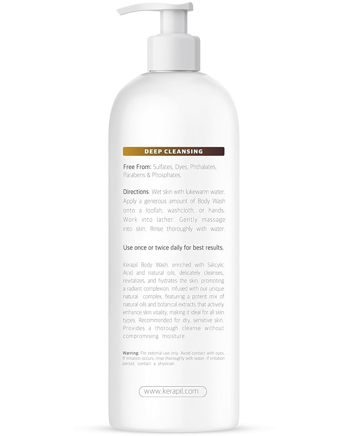 Exfoliating Body Wash with Salicylic Acid - No Dry Out, Gentle Exfoliates Rough and Bumpy Skin, Body Acne Wash, BHA & AHA - Coconut and Vanilla Salicylic Acid Body Wash - (16 fl oz x 2)