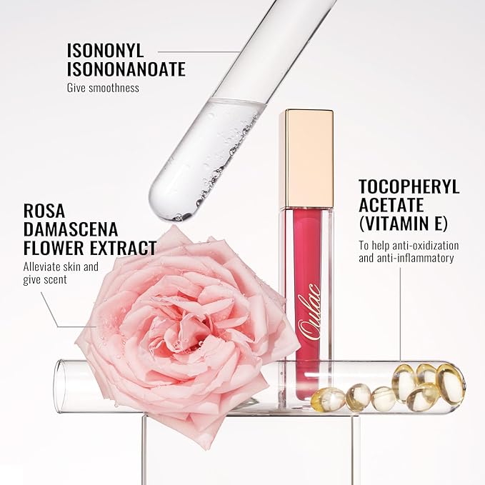 Oulac Red Matte Liquid Lipstick for Women, Orange Red Long Lasting Lipstick Waterproof Lip Stain, No Transfer, Creamy High Pigmented Formula with Rose Oil, Vegan & Cruelty-Free MS06