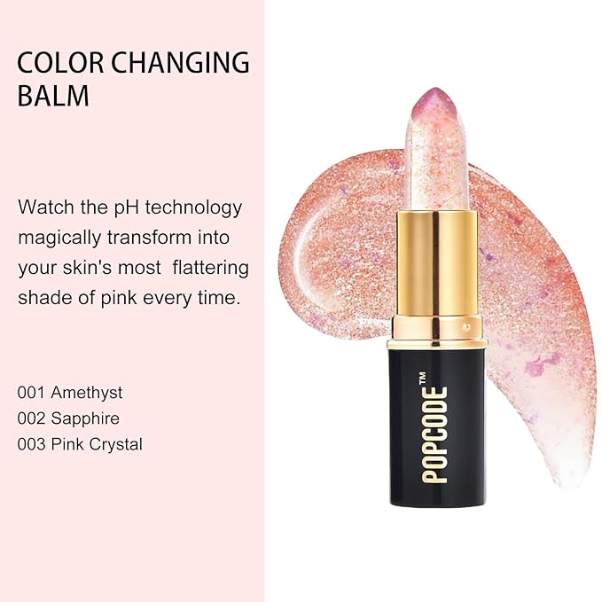 pH Lip Balm, Transparent Clear Color Changing Lipstick and Tinted Lip Balm Chapstick, Vegan & Cruelty Free Lip Tint, Hydrate & Nourish with JOJOBA and MEADOWFOAM SEED OIL, #002 Sapphire