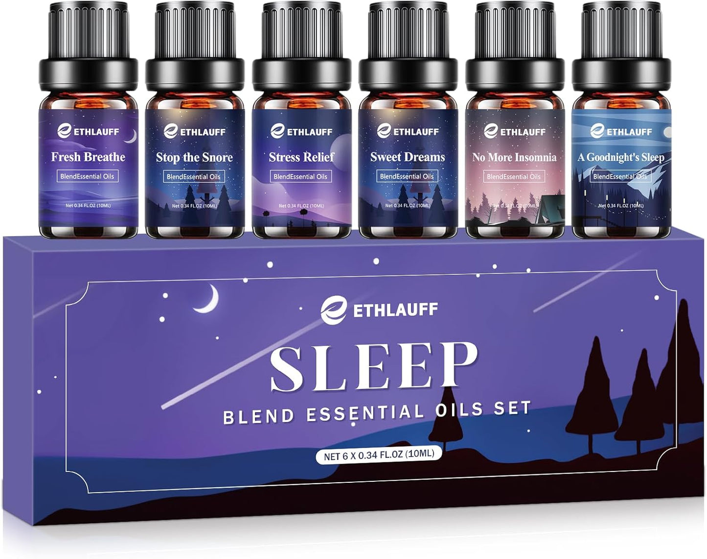 Sleep Essential Oils, Essential Oil Blends for Diffusers for Home (Relax, Stress Relief, Fresh Breathe, Sweet Dreams) Candle Making Scents, Relaxation Gift for Women and Men